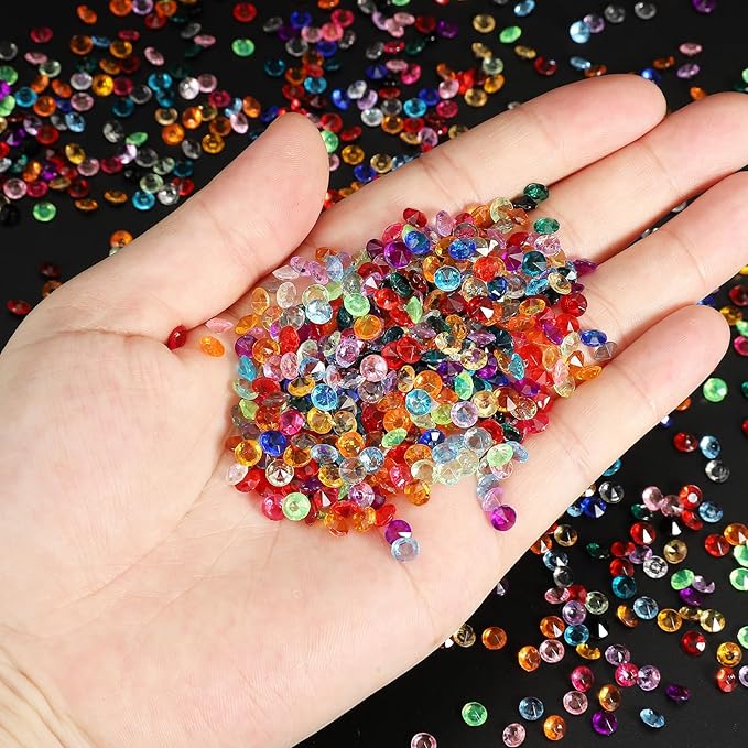 PATIKIL 10000 Pcs Wedding Table Scatter Confetti Crystals 4.5mm Acrylic Diamonds Vase Fillers Gems for Table Centerpiece Decorations Party Vase Beads, White