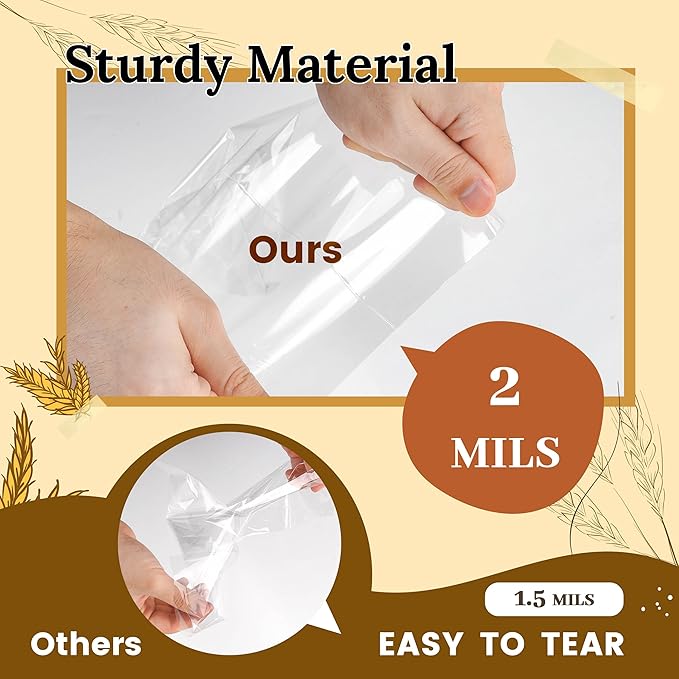 LOKIQNG Cellophane Bags Plastic Treat Bag Clear Cookie Candy Bags with Twist Ties for Party Favor Bag(200 Pack, 5x7inch)