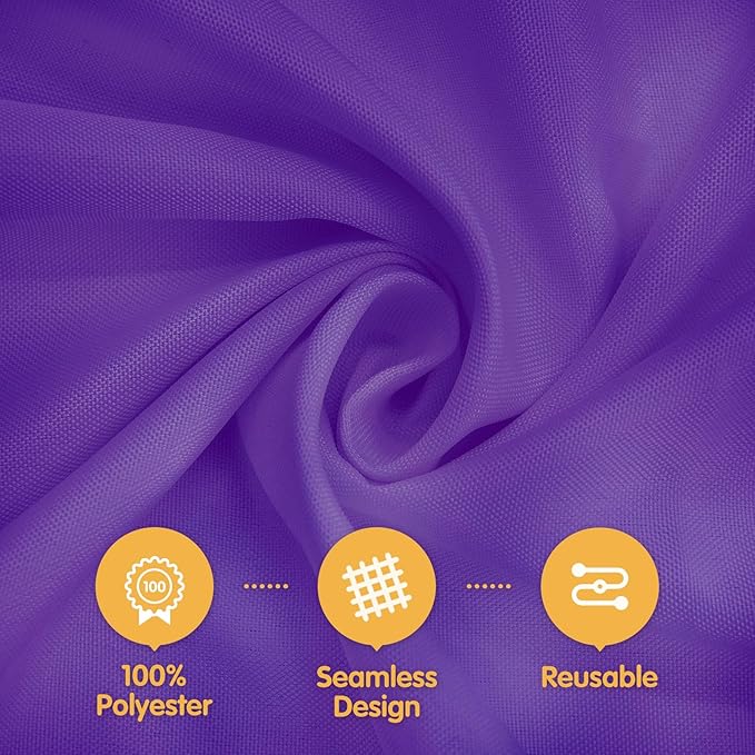 BRILLMAX 6 Pack Purple Tablecloths for 6 Foot Rectangle Tables 60 x 102 Inch - 6ft Rectangular Bulk Linen Polyester Fabric Washable Cloth Cover for Wedding Reception Banquet Birthday Party