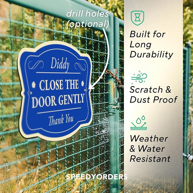Custom Decorative Outdoor Metal Signs - Personalized Aluminum Signs, Design 3 Blue Steel, 10x7 In, Waterproof, Made In USA