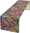 Boho Floral Table Runner,Colorful Flower Retro Bohemian Table Cloth Kitchen Dining Table Home Party Decoration 13x72 Inch