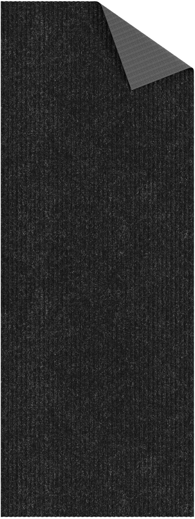 Ottomanson 3'11" x 40' Hallway Runner with Scraper Pile - Extra Durable Non-Slip Rug Mat for Indoor & Outdoor Use - Ideal for Kitchen, Entryway & Garage - High-Traffic Carpet, Black