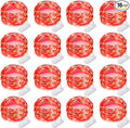 16 Pack 30 Led Fairy Lights Battery Operated String 10 Feet Waterproof Twinkle Mason Jar Silver Wire Firefly for Christmas Red