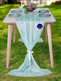 MDS Halloween Chiffon Table Runner - 15 Pack, 29 x 170 Inches, 14ft Each - Sheer Spooky Table Runners for Haunted House Parties, Trick-or-Treat Tables, Witchy Décor, Wedding & Events - Teal