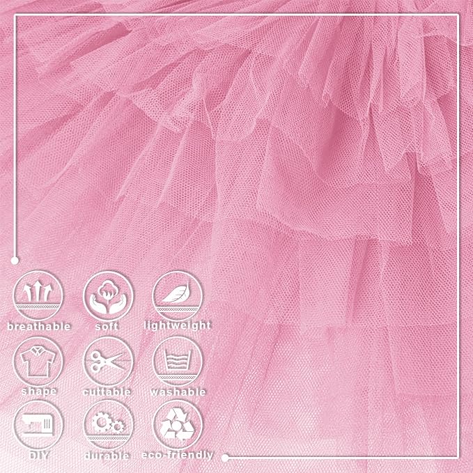 Pink Tulle Fabric Roll 6 Inch X 300 FT (100 Yards) Matte Tulle Ribbon Netting Mesh Spool for DIY Tutu Skirt Wedding Bow Gift Wrapping Baby Shower Christmas Party Halloween Decorations