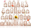 Bud Vases in Bulk 30, Glass Vases for Centerpieces, Small Vases for Flowers, Mini Vintage Vase, Small Flower Vase for Centerpieces, Amber Bud Vases for Wedding Table Decor