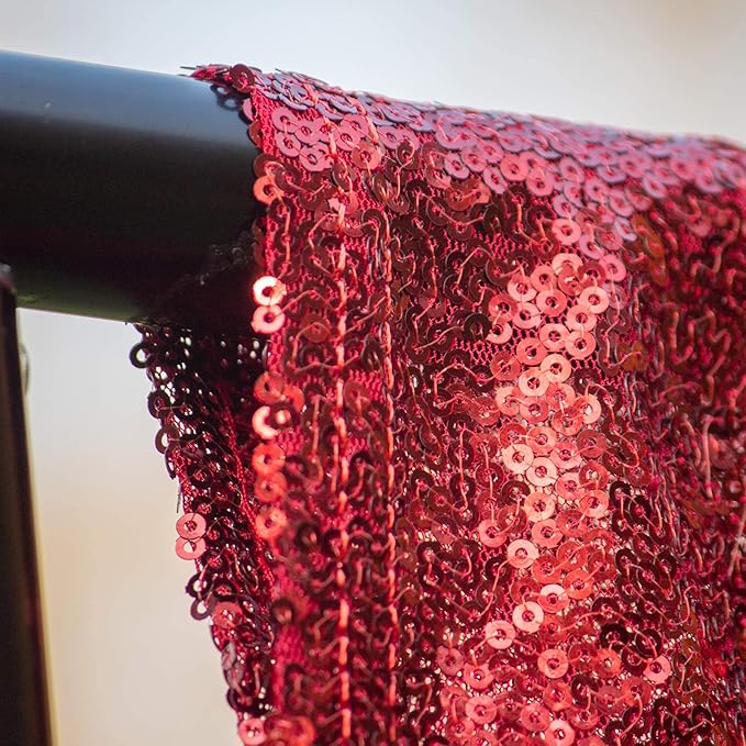 JYFLZQ Burgundy Sequin Backdrop Curtains 2ft x 8ft 2 Panel Glitter Photo Booth Backdrops Sparkly Photography Background Drapes for Parties Wedding Bridal Showers