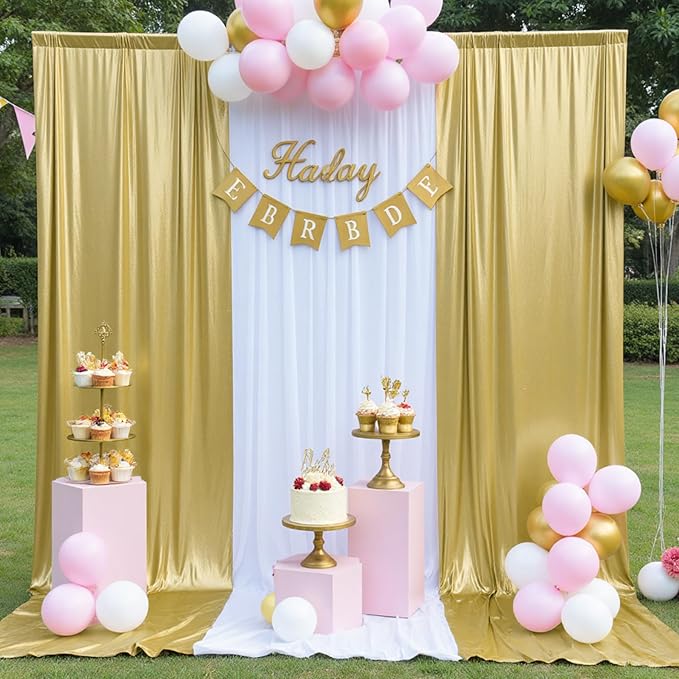 30x10 ft Wrinkle Free Gold Sequin Backdrop Curtain for Parties,Thick Not Fall Glitter Wedding Drape Backdrop,6 Panels 5x10ft Shimmer Photo Wall Back Drop Cloth for Graduation Photography Background