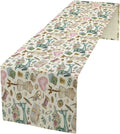 Sewing Theme Table Runner,Vintage Sewing Machine Tool Watercolor Pattern Print Tablecloth Burlap for Hotel Indoors Outdoor Dining Room Kitchen Home Decor,W13X L80 in