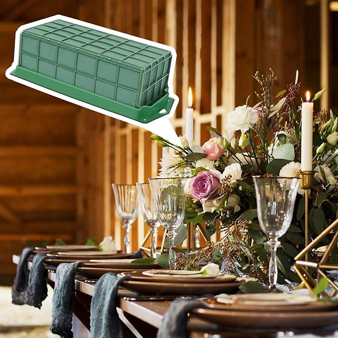 6 Packs Floral Foam Cage Flower Holder with Floral Foam Blocks for Fresh Flower, Artificial Flowers,Wedding, Florist Flower Foam, Flower Arrangement Supplies