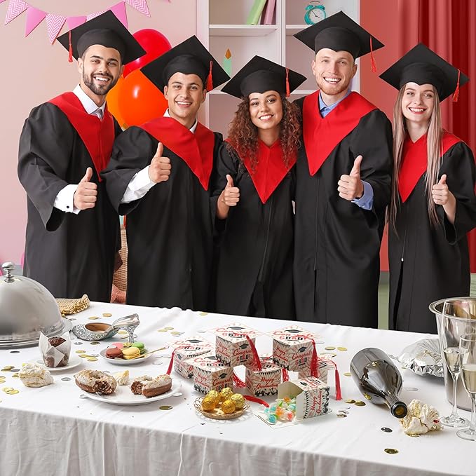 COTOPHER 36 Pack Mini Graduation Cap Gift Boxes, Class of 2025 Graduation Candy Boxes with Tassel, Small Treat Chocolate Box Centerpieces for Tables Party Decorations Graduate Favors Supplies