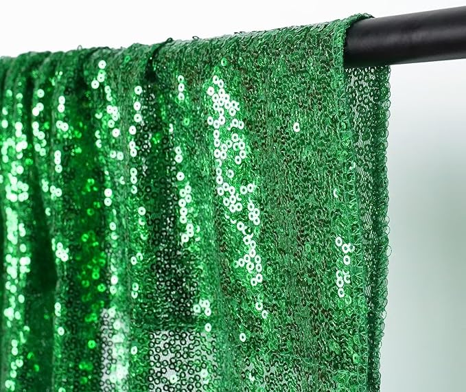 Eternal Beauty Green Sequin Backdrop, 8x10 Ft Glitter Background Curtains for Christmas Shimmer Photography Party Wedding Birthday Back Drop Decor