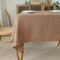 NLMUVW Linen Tablecloth Rectangle Tables 6ft, Water Resistant Textured Table Cloth Farmhouse Table Cover for Kitchen Dining Coffee, Mocha, 54 x 102 Inch
