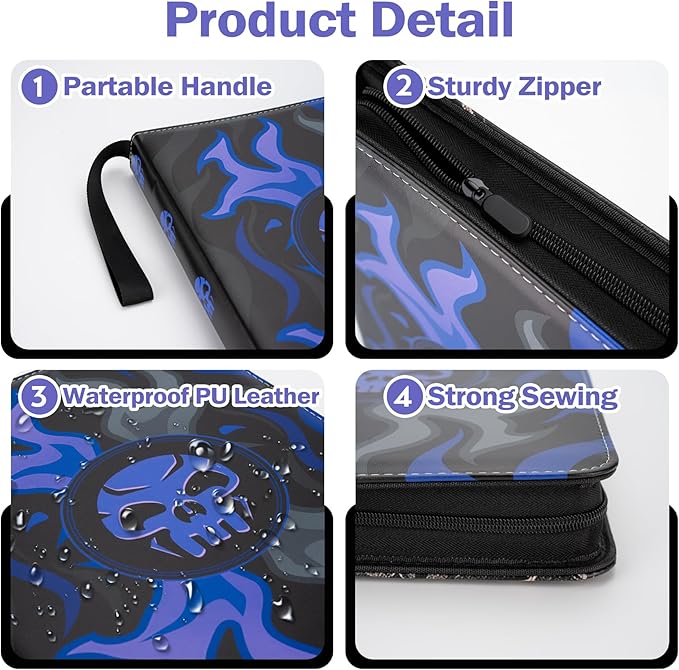 9 Pocket Card Binder for MTG/YGO/PTCG/Game Cards, Holds 900 Cards,Premium Card Collector Book for TCG Players,Toys Gifts for Kids(purple)