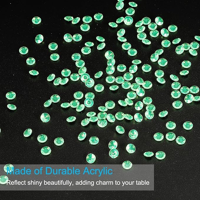 PATIKIL 4000 Pcs Wedding Table Scatter Confetti Crystals 6mm Acrylic Diamonds Vase Fillers Gems for Table Centerpiece Decorations Party Vase Beads, Grass Green