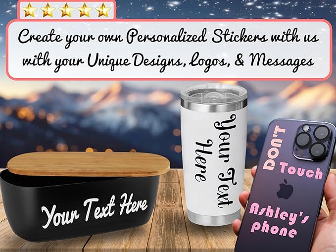 Choose Your Custom Sticker or Magnet ║ (50 Colors + Unlimited Fonts + 55 Sizes) ║ Make Your Own Text or Graphic on Decals or Magnets ║ Waterproof on Car Boat Mugs Window Mailbox ║ Made in The USA
