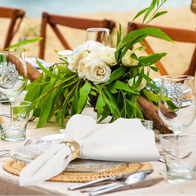 Lallisa Gold Napkin Rings Metal Napkin Ring Holders for Cloth Table Decorations for Wedding Anniversary Birthday Dinners Party of Table Setting(48 Pcs,Classic)