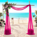 MDS Halloween Chiffon Draping Fabric - 1 Panel, 30" Wide x 75ft Long - Sheer Spooky Arbor & Canopy Drapery for Haunted House Backdrops, Party Ceilings, DIY Costumes & Themed Events - Hot Pink