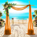 MDS Halloween Chiffon Draping Fabric - 1 Panel, 30" Wide x 100ft Long - Sheer Spooky Arbor & Canopy Drapery for Haunted House Backdrops, Party Ceilings, DIY Costumes & Themed Events - Orange