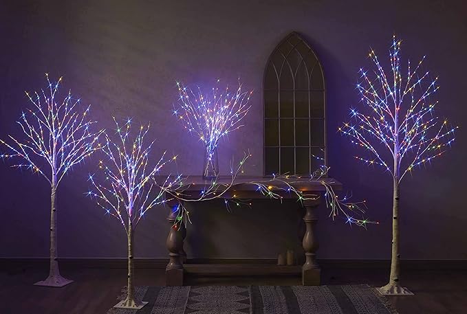 Hairui Lighted Birch Branches Battery Operated with 8 Functions 100 Multi Color and Warm White Lights, Pre Lit Twig Branches for Easter Christmas Party Room Decoration