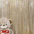JYFLZQ Champagne Sequin Backdrop Curtains 10ft x 10ft 1 Panel Glitter Photo Booth Backdrops Sparkly Photography Background Drapes for Parties Wedding Bridal Showers