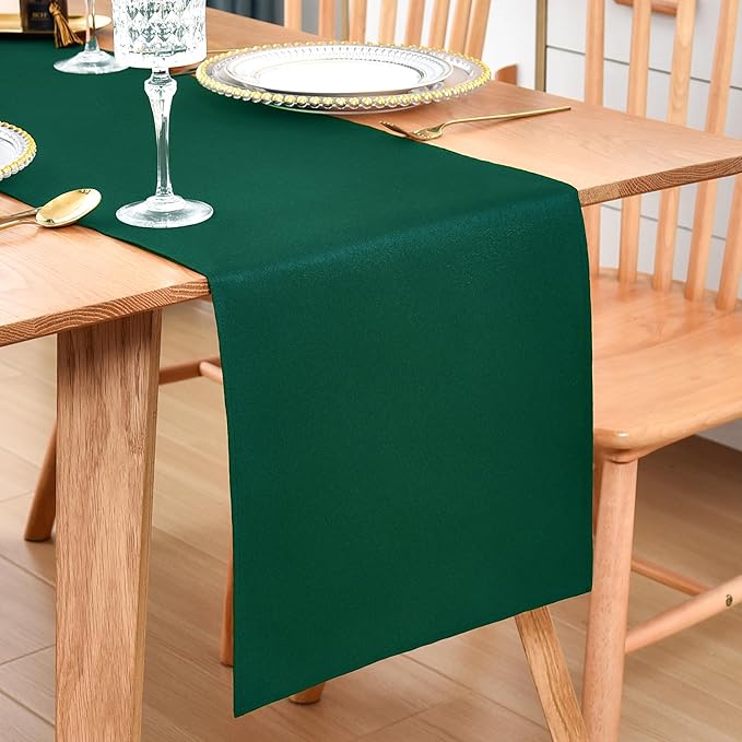 Farmhouse Green Table Runner Dining Table Runners 90 Inches Long Coffee Table Runner for Dresser Living Room Bedroom Holiday Party Banquet 12X90 Inch