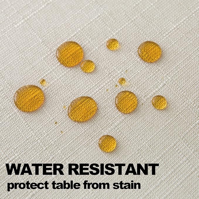 NLMUVW Iovry Linen Tablecloth for Rectangle, Rustic Textured Table Cloth Water Resistant Farmhouse Table Cover for Kitchen Dining Café, 54 x 70 Inch