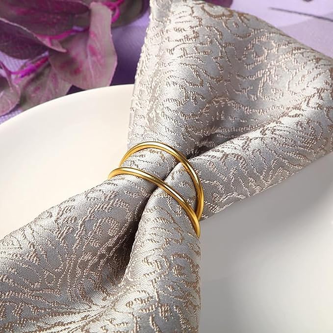 Gold Napkin Rings-24 PCS Metal Spiral Napkin Rings(Spiral) Napkin Holders Buckles for Family Dinner, Wedding, Party,Table Decorations