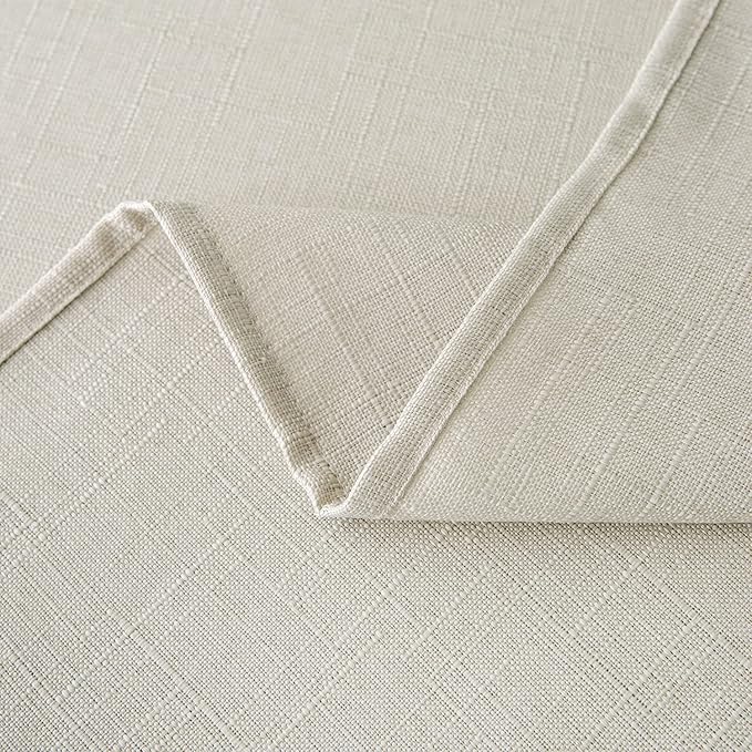NLMUVW Ivory Table Cloth for Rectangle, Linen Textured Tablecloth Rustic Water Resistant Table Cover for Kitchen Dining and Party, 54 x 96 Inch