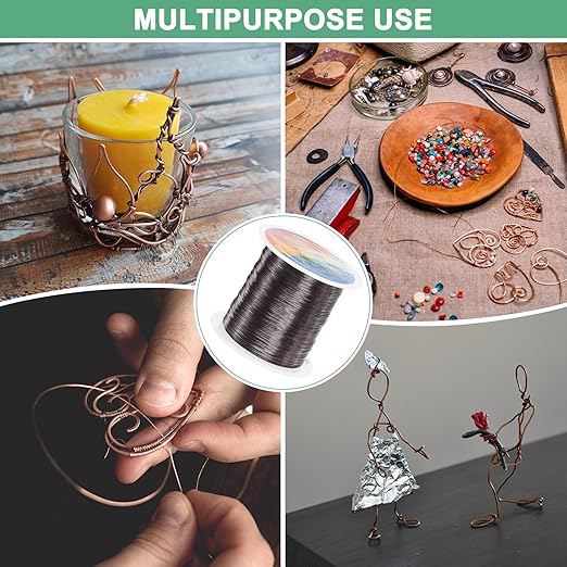 0.3mm Jewelry Wire, 28 Gauge 328FT Craft Wire Copper Beading Wire for Jewelry Making/Planting/Weaving/DIY Crafting, Soft Metal Wires [100M, Metallic Black]