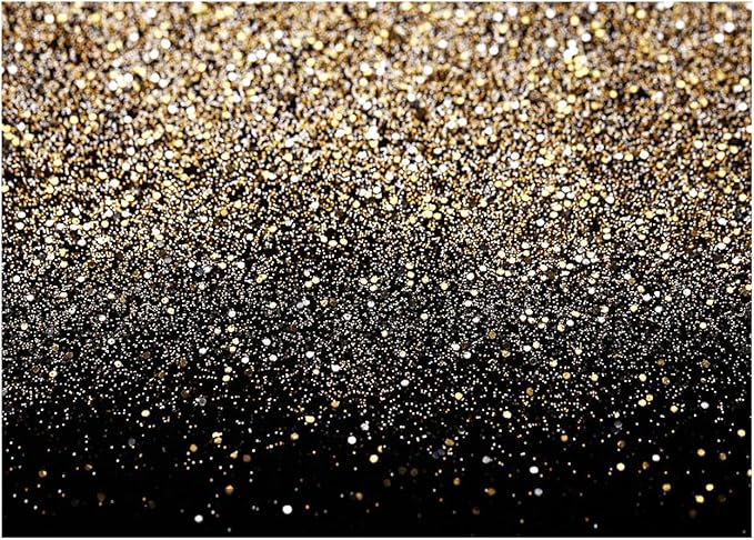 WOLADA Black and Gold Backdrop Golden Glitter Backdrop for Photography Wedding Birthday Baby Shower Party Photo Studio 7x5FT 11176