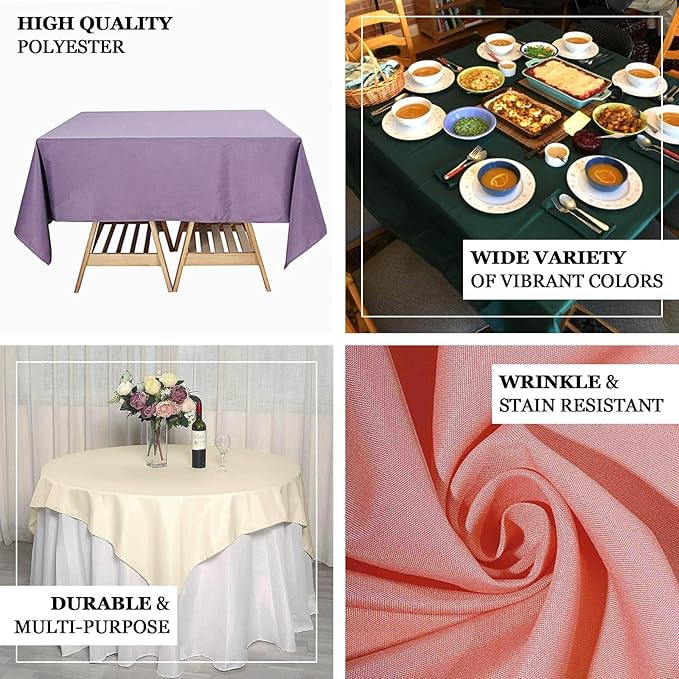 Efavormart 70" Premium Square Polyester Tablecloth for Wedding Kitchen Dining Events - Sage Green