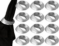 Metal Napkin Rings - Mobius Napkin Ring Loop Design - Napkin Ring Holder Set of 12 for Family Dinner, Party, Table, Decorations, Wedding, Banquet, Metallic Adornment (Silver) - CLEENTABLE