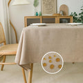NLMUVW Linen Tablecloth for Square Tables - Burlap Textured Table Cloth Water Resistant Farmhouse Decorative Table Cover for Dining Kitchen Card, 48 x 48 Inch