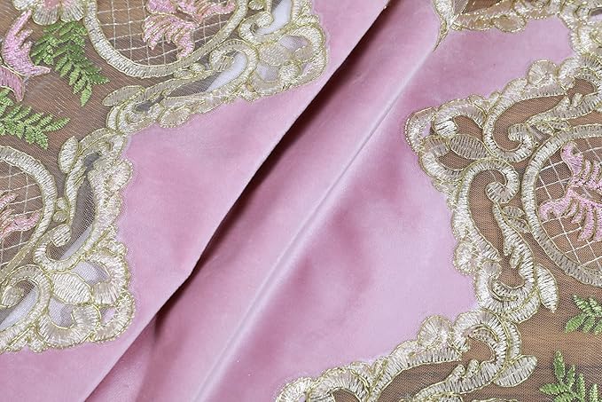 vctops Damask Lace Patchwork Tablecloth Luxury Square Small Table Cover Elegant Floral Embroidered Lace Table Cloth for Party Kitchen Dinning Picnic Decoration (Type P,32"x32")