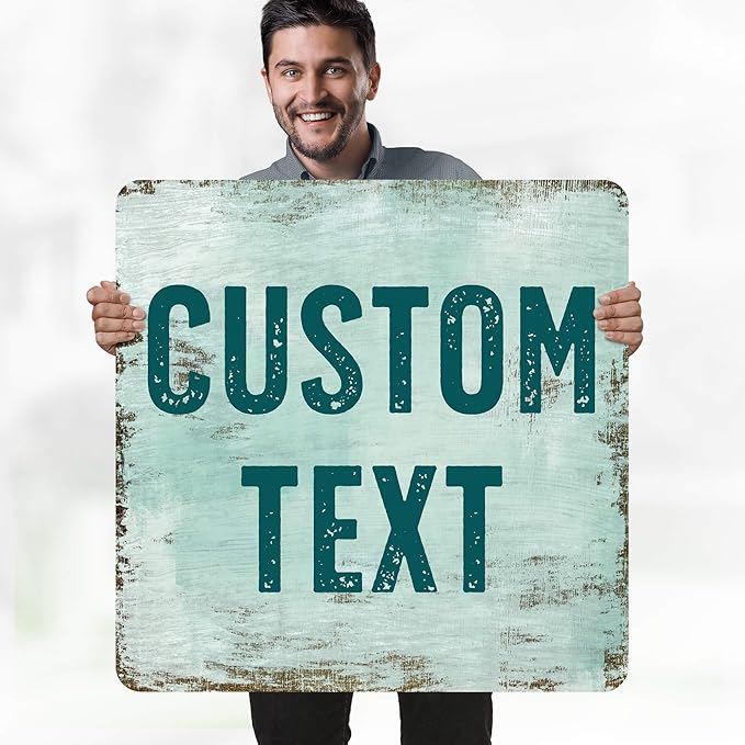 Custom Sign, Custom Street Sign, 11 Font Colors, 13 Font Styles, 4 Hole Options, 22 Sizes, 30x30 Inches, Rust Free DiBound, Fade Resistant, Made in USA by My Sign Center (Shabby Chic)