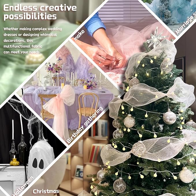 6" x 200 Yards Royal Blue Tulle Fabric Rolls, Blue Spool Tulle Ribbon for DIY Tutu Skirt Wedding Decoration Baby Shower Birthday Party Backdrop Gift Wrapping Bow Craft Supplies