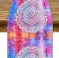 Vintage Mandala Table Runner, Bohemian Indian Purple Starry Colorful Floral Print Table Runner for Home Kitchen Dining Table Party Decor, 13x60inch