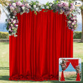 10ft x 7ft Red Backdrop Curtains for Party Valentine's Day Arch Stage Wedding Ceremony Curtains Fabric Photography Backdrop for Baby Showers Rod Pocket Home Decoration, 5ft x 7ft, 2 Panels