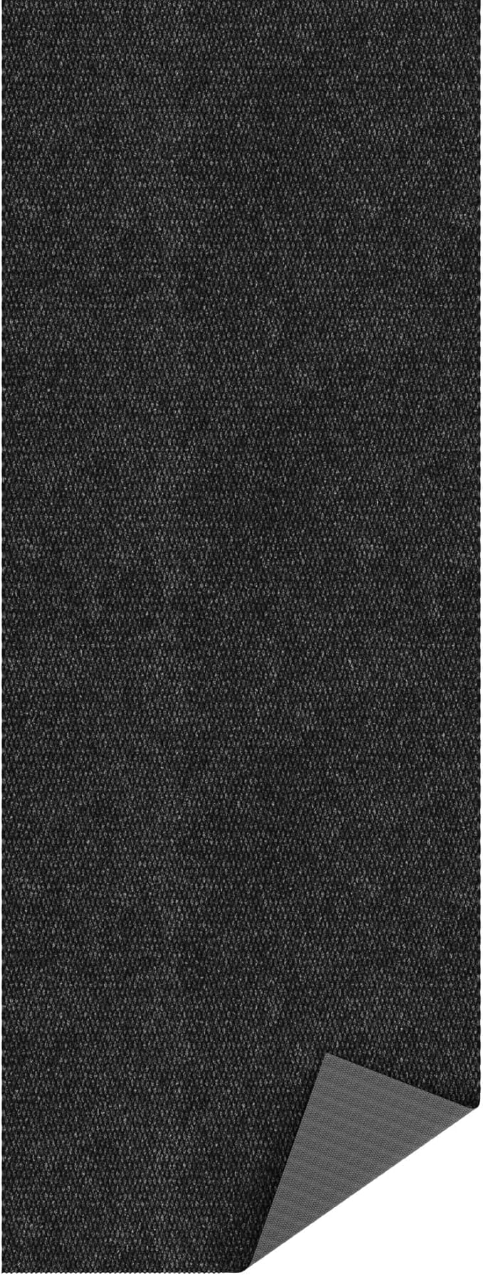 Ottomanson Commercial Scrape Rib Entry Mat – Heavy Duty Ribbed Floor Mat for High Traffic – Non Slip Rubber Back, Waterproof – Indoor Outdoor Use for Offices, Schools, Lobbies, 2'7" x 12', Black