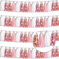 4P Rose-Gold Pink White Foil Fringe Tassel Banner Garland Metallic Tinsel Streamers Wall Hanging Curtain Backdrop for Parade Floats, Graduation 2024, Wedding, Birthday, Retirement Party Decorations