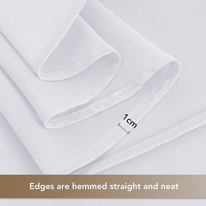 sancua Small Square Tablecloths 36x36 Inch - White Table Cloth for Square or Round Tables, Washable Polyester Fabric Table Cover for Nightstand End Bedside Tables