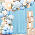 MEETSKY 10x 10 Baby Blue Backdrop Curtain for Baby Shower Parties Rod Pocket Light Blue Curtains Backdrop Drapes Fabric Decoration for Birthday Party Photography 5ft x 10ft,2 Panels