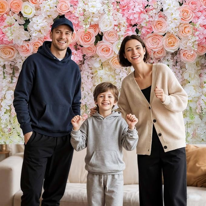 15x10ft Pink Rose Flower Wedding Photography Backdrop Spring Floral Photography Backdrop Valentine's Day Mother's Day Girl Birthday Baby Shower Wedding Bridal Party Banner Photo Booth Props Background
