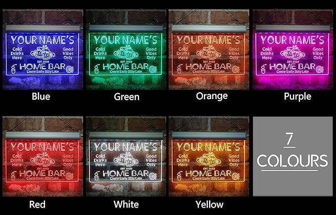 ADVPRO Personalized Your Name Custom Home Bar Beer Established Year Multi Color LED Neon Sign 24 x 16 Inches st4s64-p11-tm-c