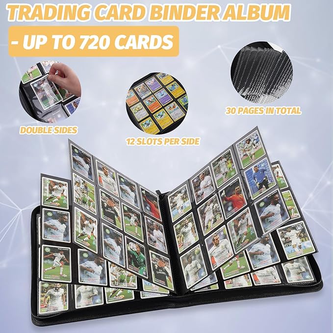 Trading Card Binder 12 Pocket, 720 Pockets Card Binders, Card Collection Binder, Card Album Folder for MTG, TCG, Sports Cards, Game Cards (Red)