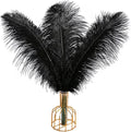 THARAHT Black Ostrich Feathers 12pcs Large Natural Bulk 20-22Inch 50cm-55cm for Wedding Party Centerpieces Halloween and Home Decoration Feathers
