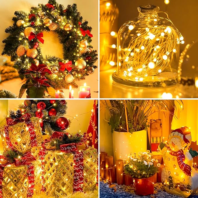 50 Pack Fairy Lights Battery Operated - 7ft 20 Led Twinkle Lights 3 Modes, Bulk Mini String Lights Waterproof for Mason Jars Vases DIY Party Wedding Decoration Christmas -Warm White