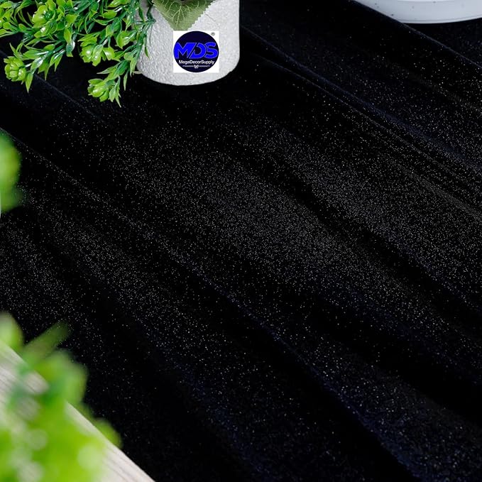 MDS Halloween Chiffon Table Runner - 20 Pack, 29 x 170 Inches, 14ft Each - Sheer Spooky Table Runners for Haunted House Parties, Trick-or-Treat Tables, Witchy Décor, Wedding & Events - Black