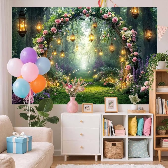 15x10ft Purple Flower Wedding Photography Backdrop Lavender Floral Wedding Bridal Photography Backdrop Anniversary Birthday Baby Shower Girl Party Banner Photo Booth Props Background Wall Decor